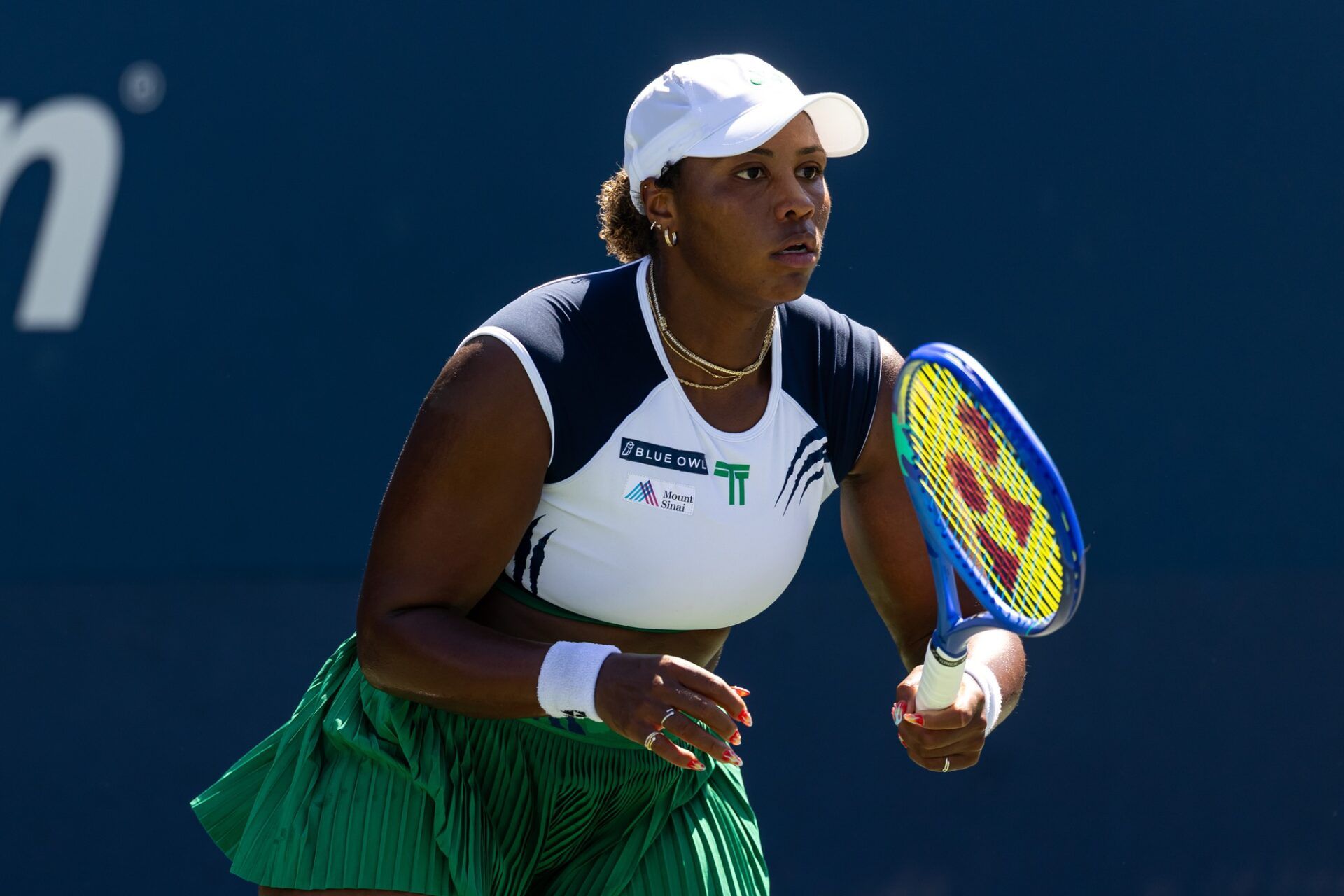 Taylor Townsend of the United States in action against Antonia Ruzic of Croatia in the first round of the womens singles at the US Open at Billie Jean King National Tennis Centre.
