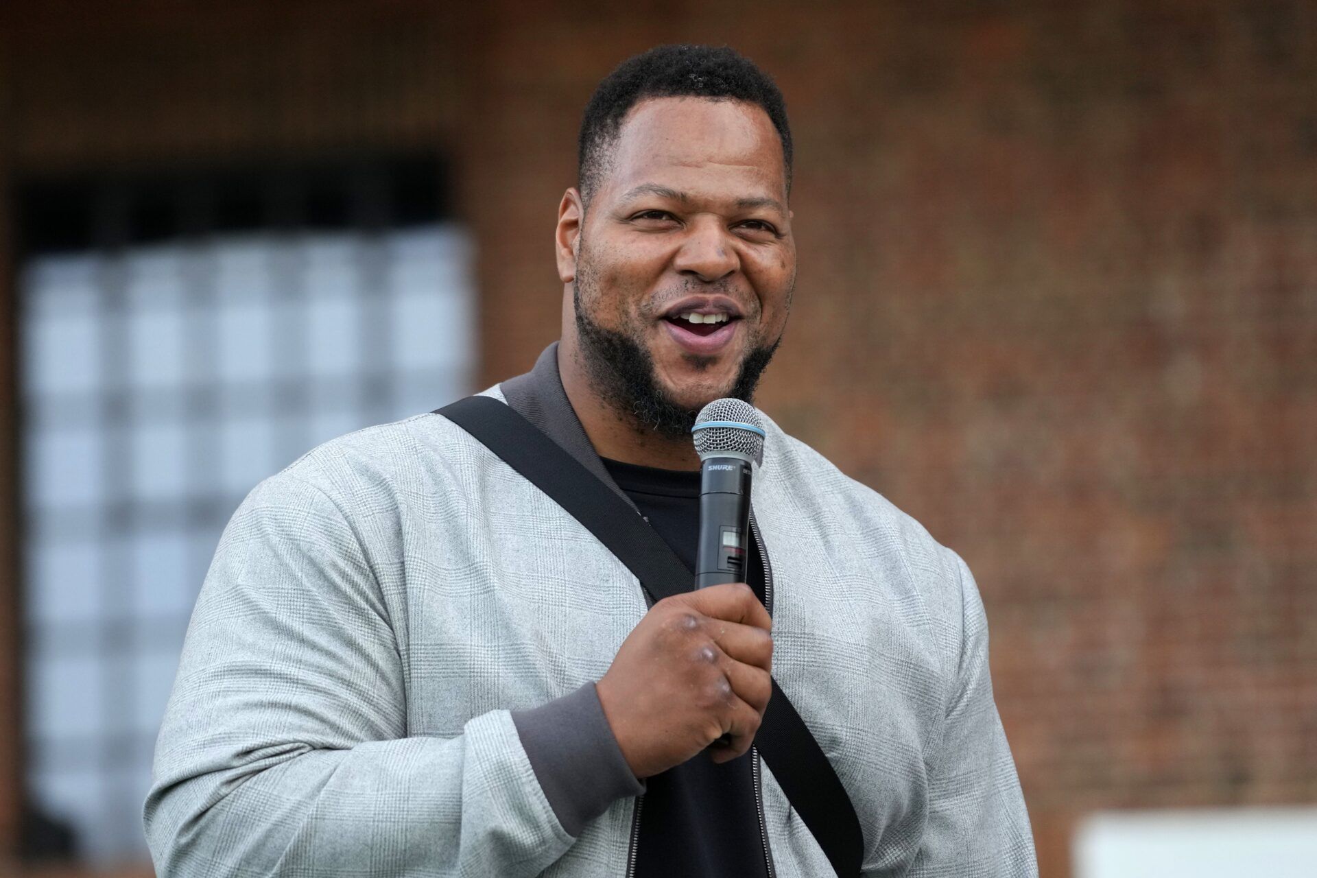 Ndamukong Suh at the NFL Experience London at the Battersea Power Station.