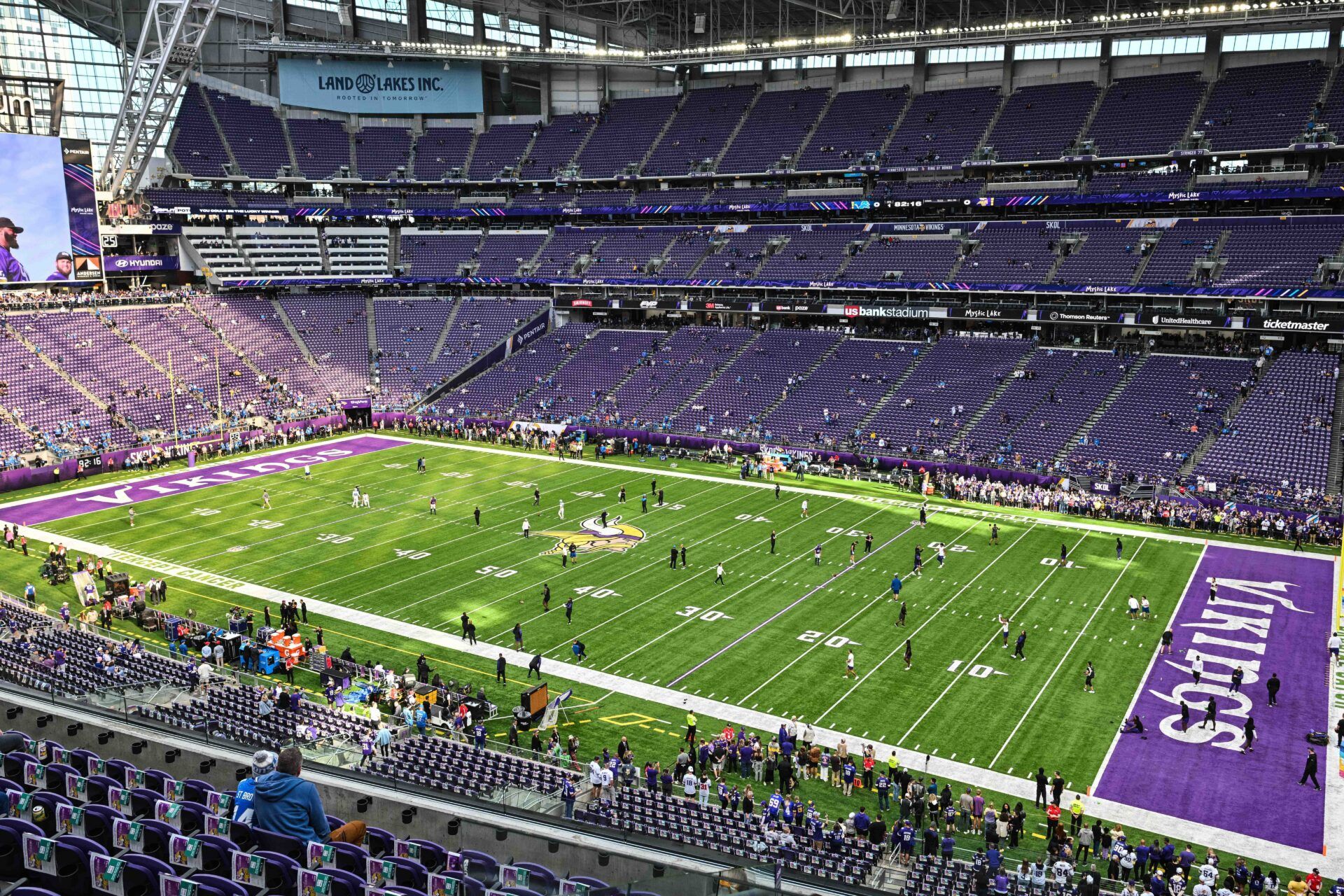 A general view of U.S. Bank Stadium before the game between the Minnesota Vikings and the Detroit Lions.