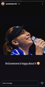 Screengrab of Paula Badosa's Instagram stories (@paulabadosa)