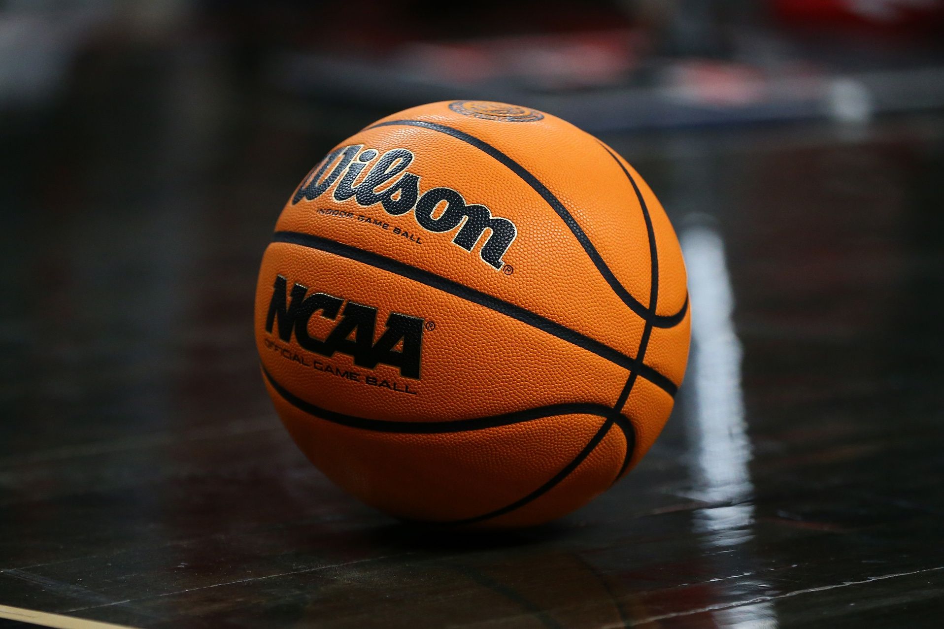 A general view of the game ball in the first half during the game between the Baylor Bears and the Texas Tech Red Raiders at United Supermarkets Arena.