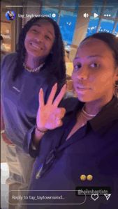 Taylor Townsend with Hailey Baptiste at BJK Cup Gala Dinner