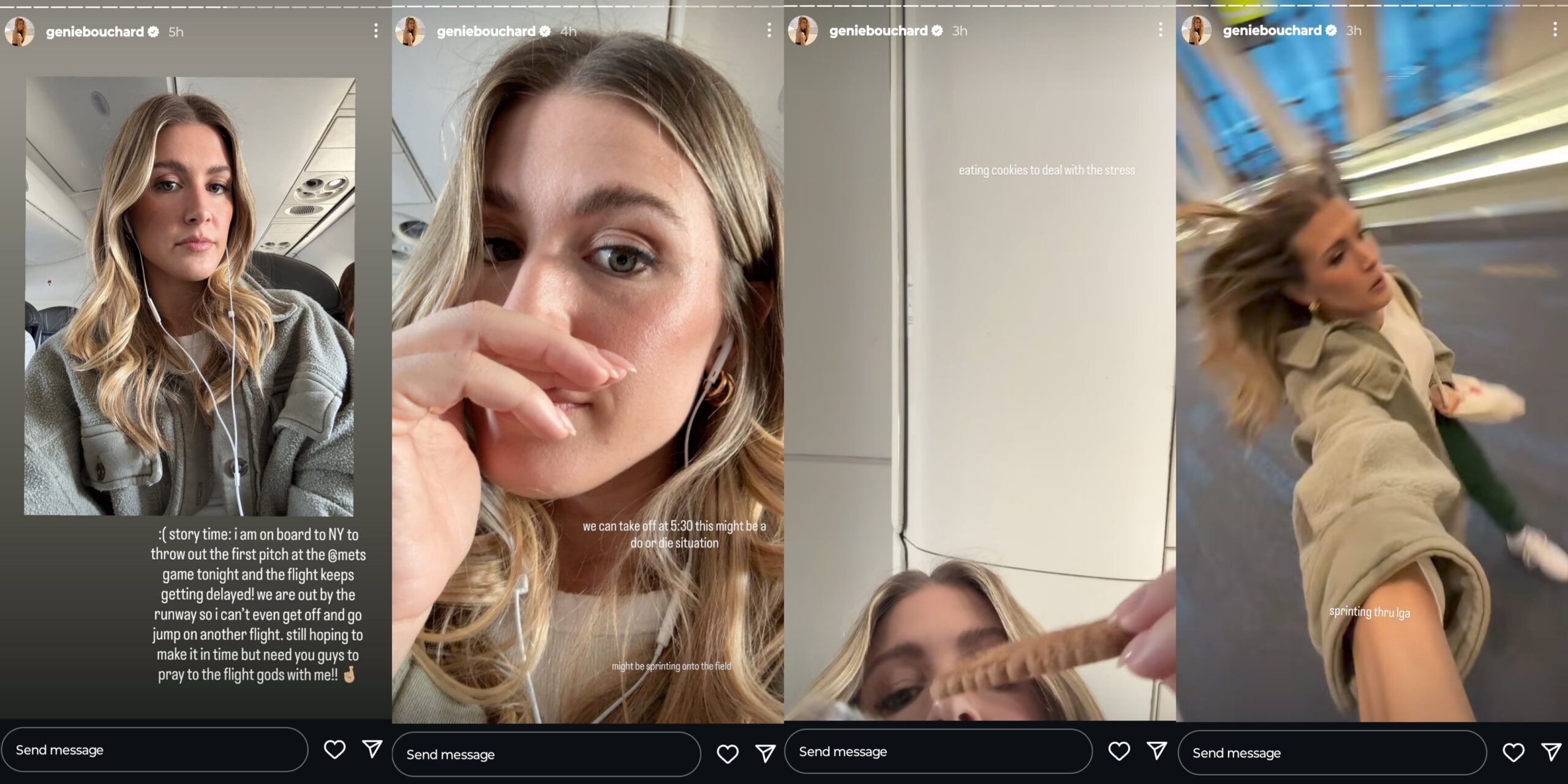 Screen grab of Eugenie Bouchard's Instagram stories