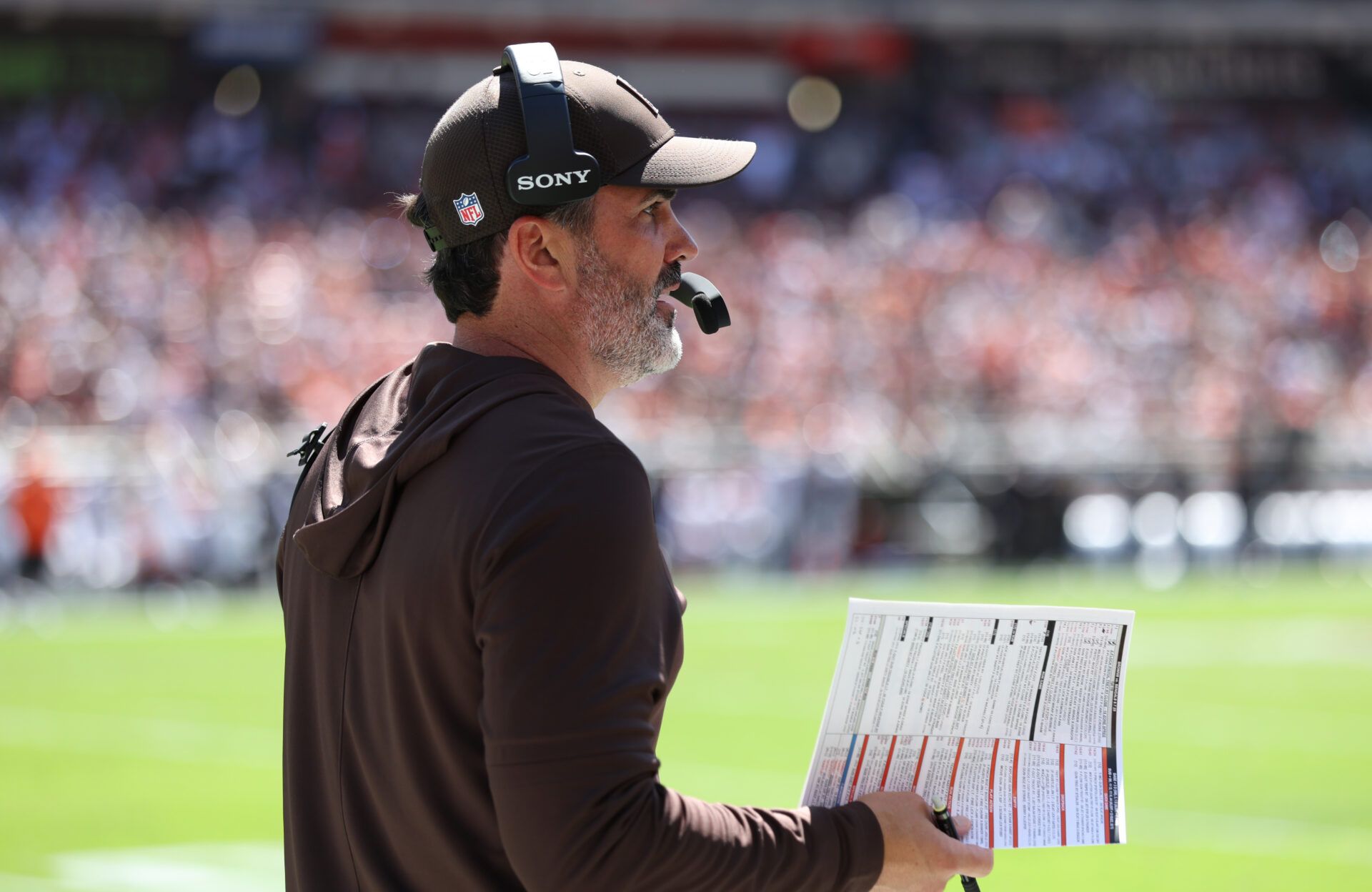 Cleveland Browns head coach Kevin Stefanski during the second quarter against the Cincinnati Bengals at Huntington Bank Field.