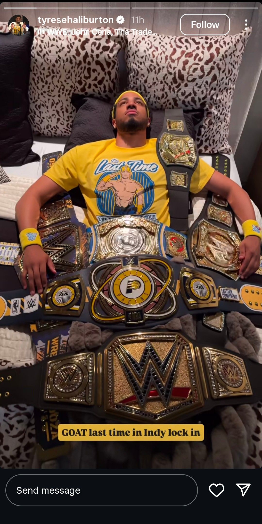 Pacers Star Tyrese Haliburton Sends 7-Word Message to John Cena Ahead of WWE Wrestlepalooza