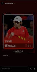 Screengrab of Andre Agassi's son Jaden's Instagram stories (@jadenagassi)