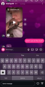 Morgan Riddle's Instagram story showing her chats with boyfriend Taylor Fritz