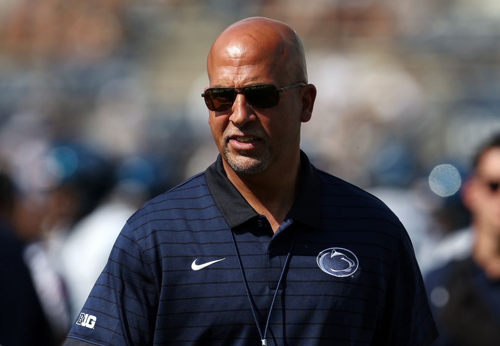 Penn State Nittany Lions head coach James Franklin walks on the field prior to the game against the Villanova Wildcats at Beaver Stadium.