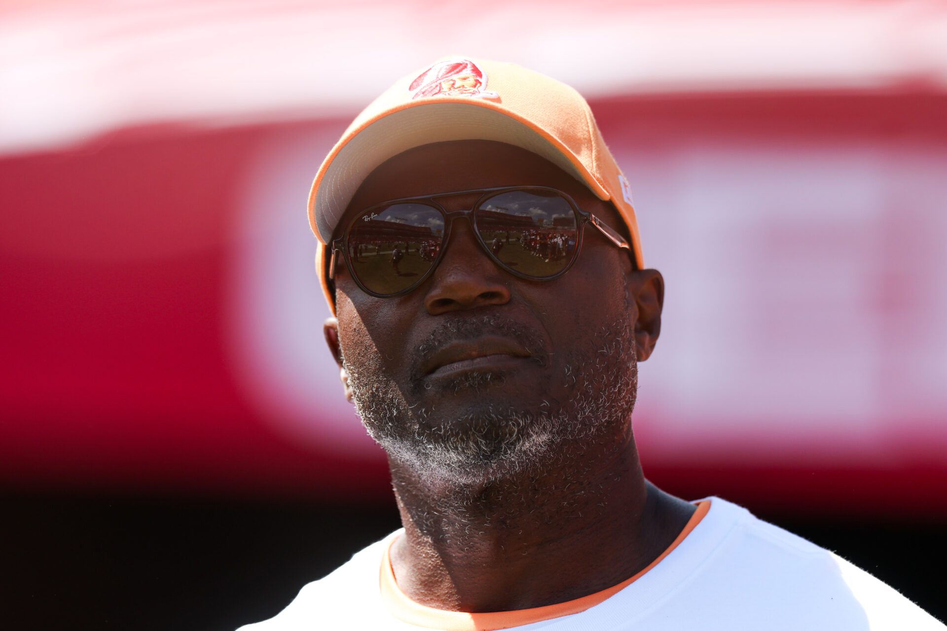Tampa Bay Buccaneers head coach Todd Bowles looks on before a game against the New York Jets at Raymond James Stadium.
