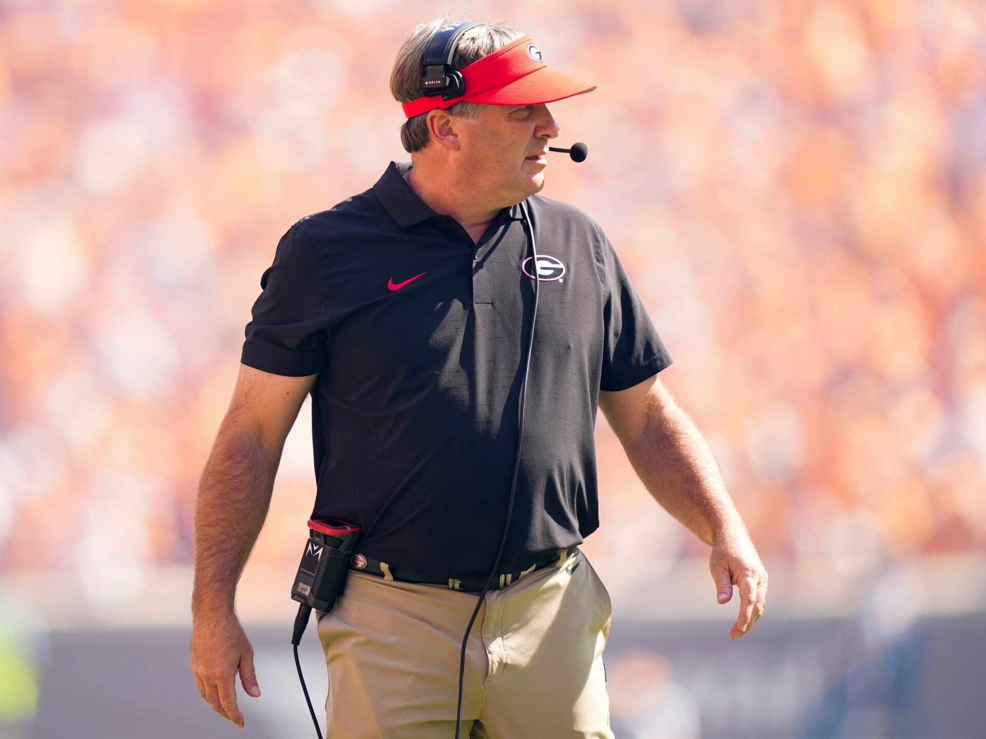 Georgia head coach Kirby Smart during the NCAA college football game against Tennessee on September 13, 2025, Knoxville, Tennessee.