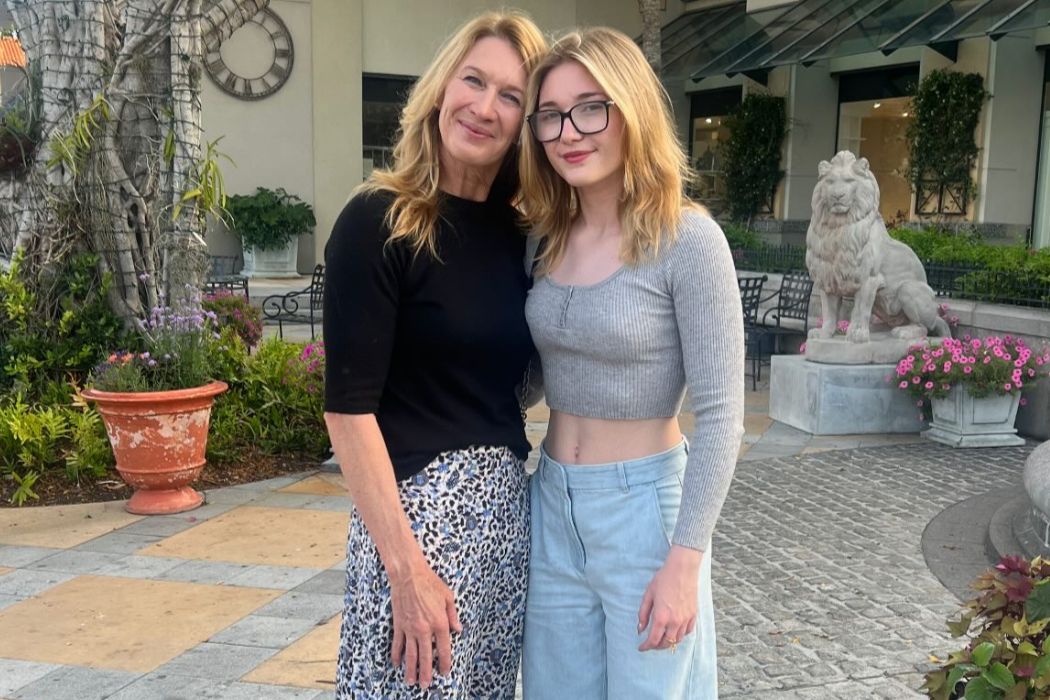Steffi Graf pictured with her and Andre Agassi's daughter Jaz - Image Credits: @jazagassi Instagram story