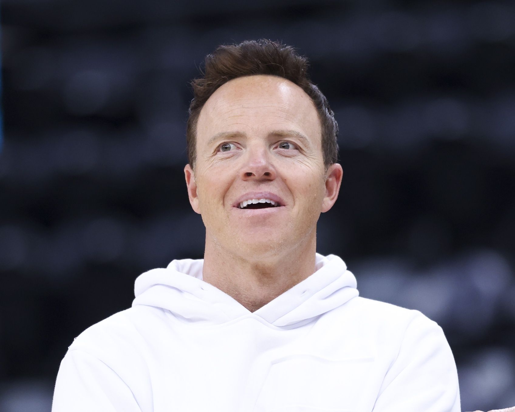 Utah Jazz owner Ryan Smith watches practice before a game against the Minnesota Timberwolves at Delta Center.