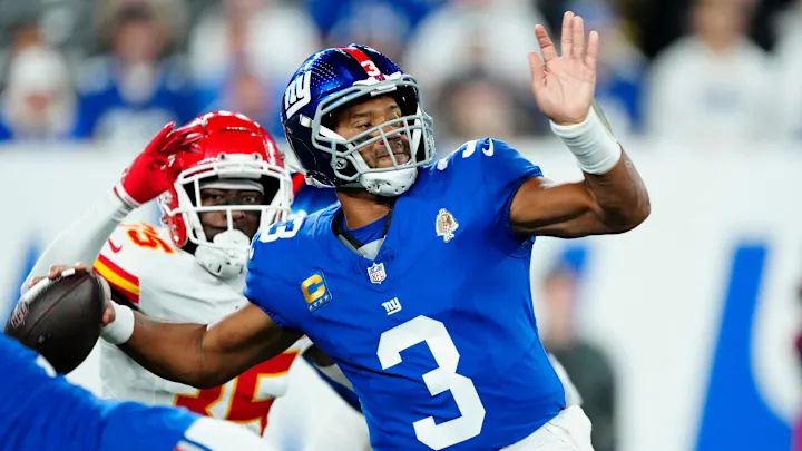 Russell Wilson Makes Feelings Clear on Giants Future After Being Benched  for Jaxson Dart