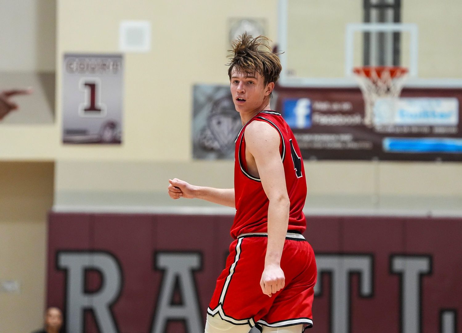 Harvard-Westlake's Nikolas Khamenia runs back after a basket during the third quarter of their game in the Desert Holiday Classic in Rancho Mirage, Calif., Thursday, Dec. 26, 2024.