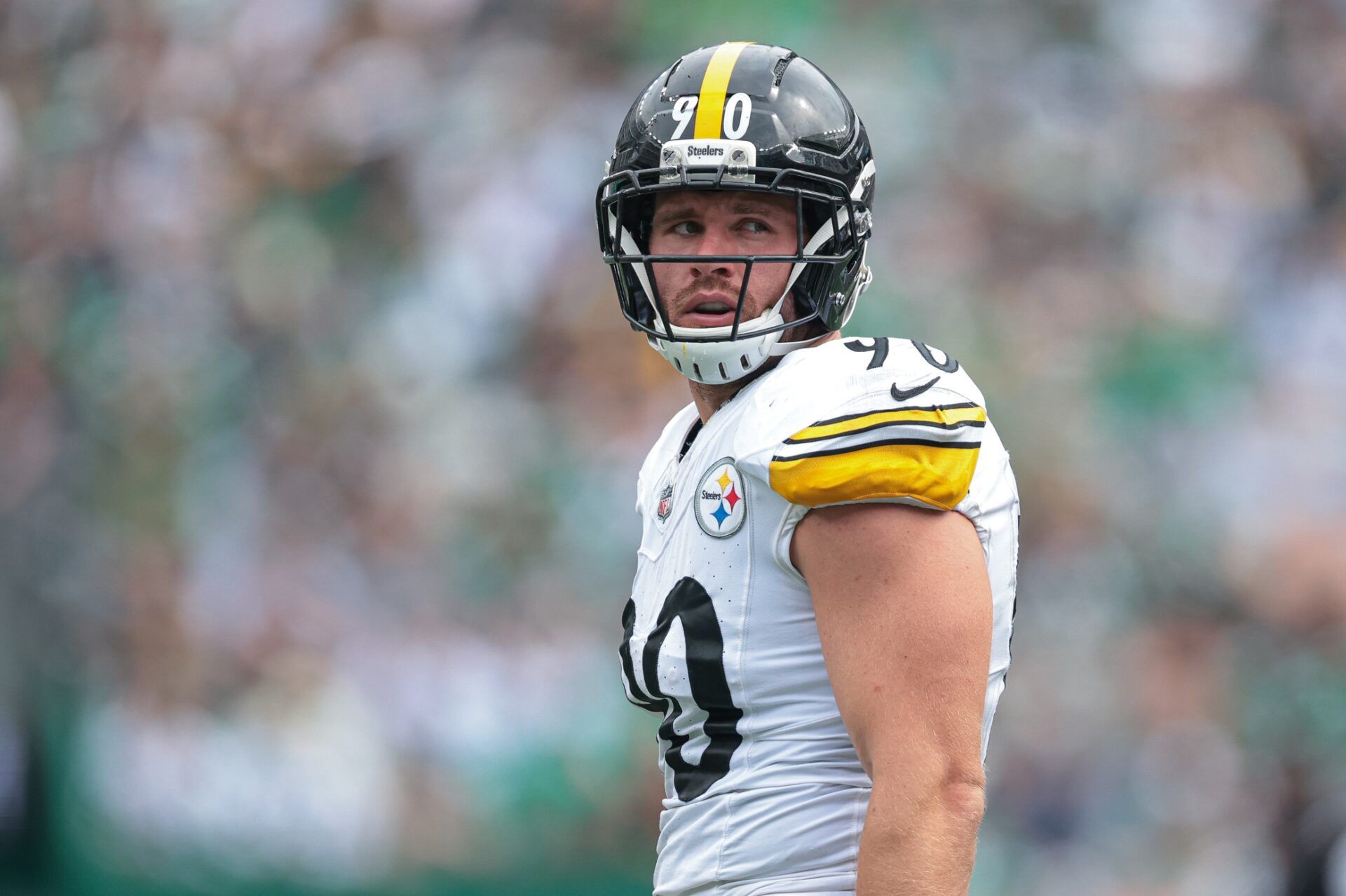 Pittsburgh Steelers linebacker T.J. Watt (90) in action during the game against the New York Jets at MetLife Stadium.