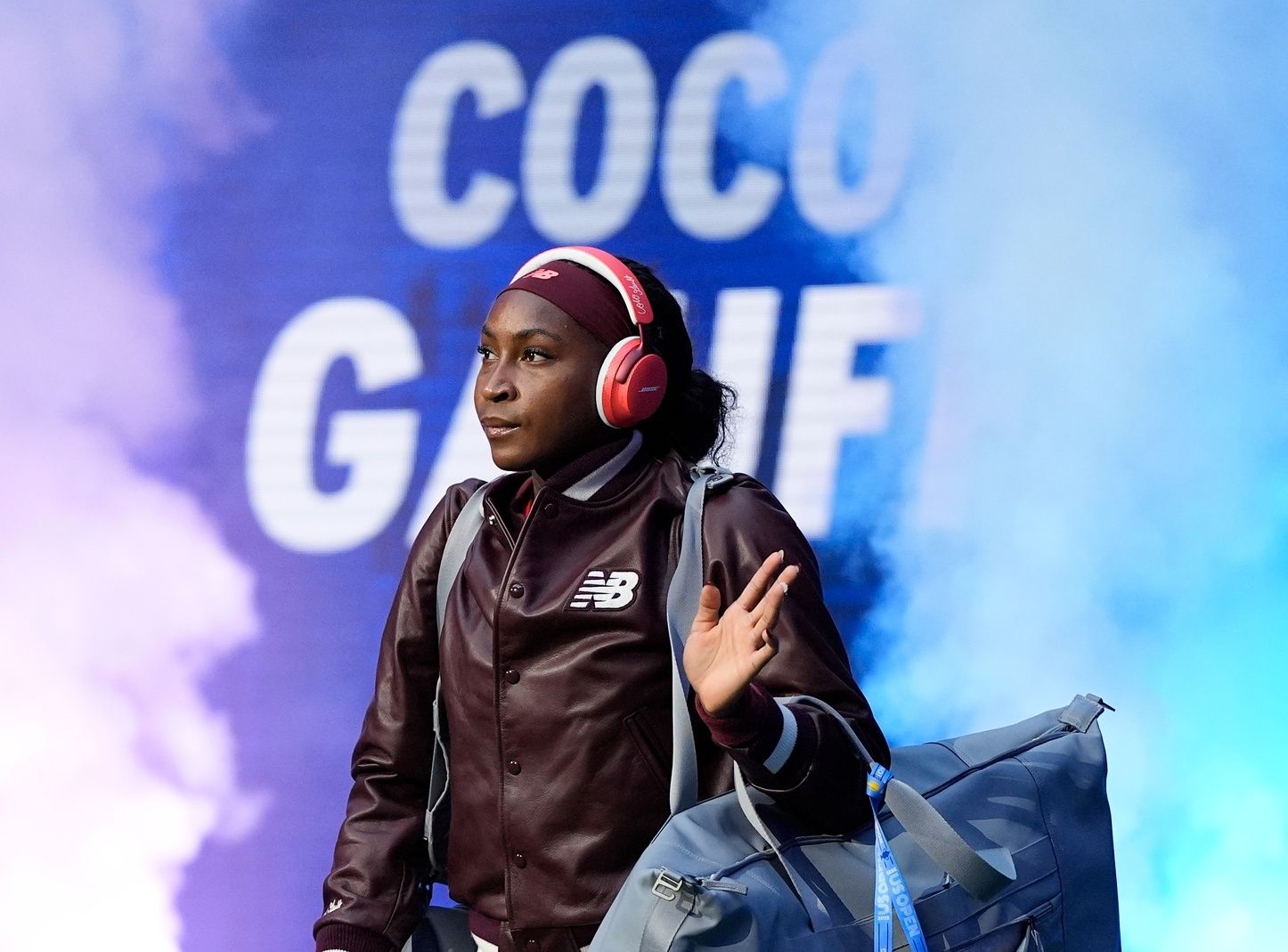 Coco Gauff (USA) enters to play Donna Vekic (CRO) (not pictured) on day five of the 2025 U.S. Open tennis tournament at the USTA Billie Jean King National Tennis Center.