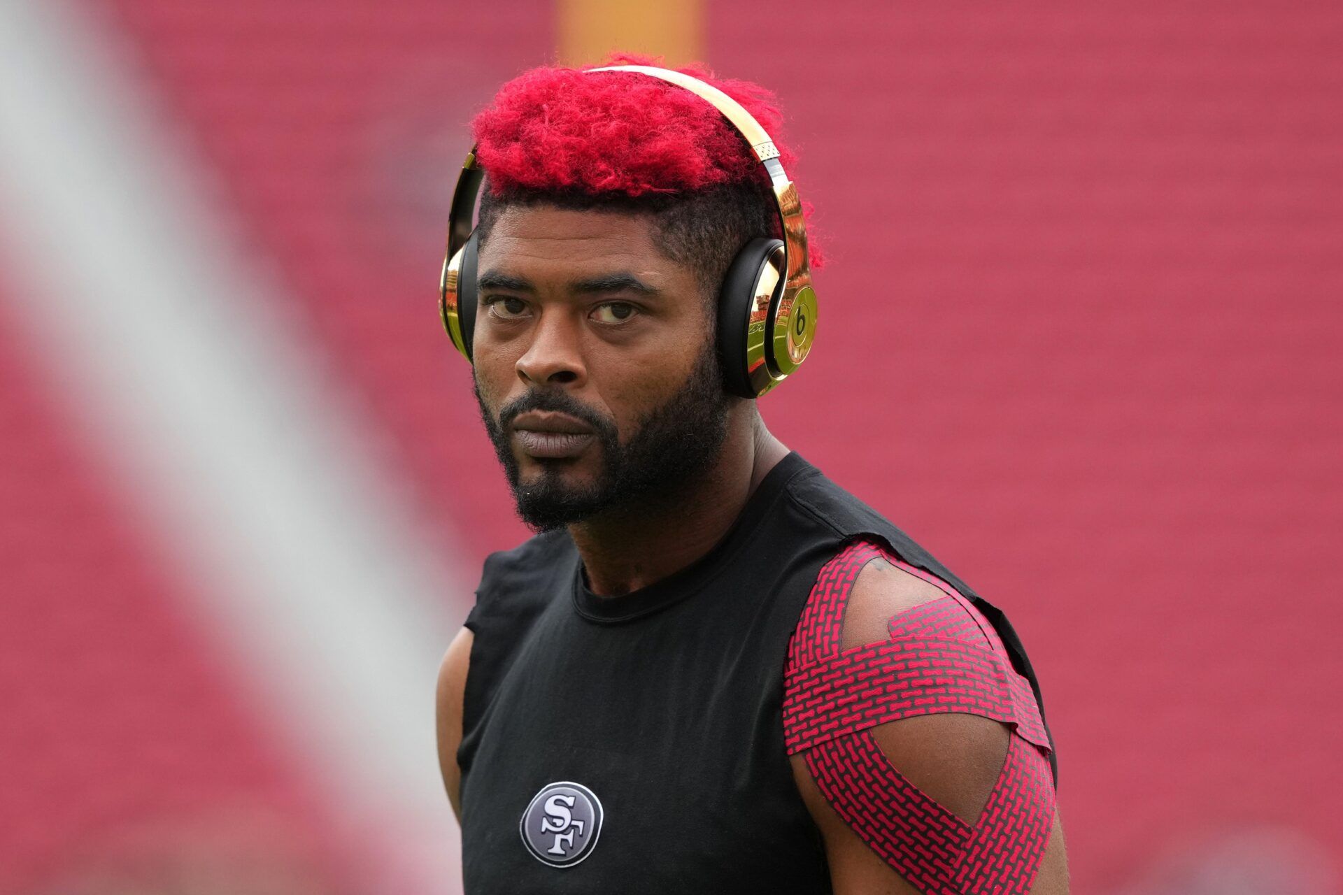San Francisco 49ers wide receiver Jauan Jennings (15) before the game against the Jacksonville Jaguars at Levi's Stadium.