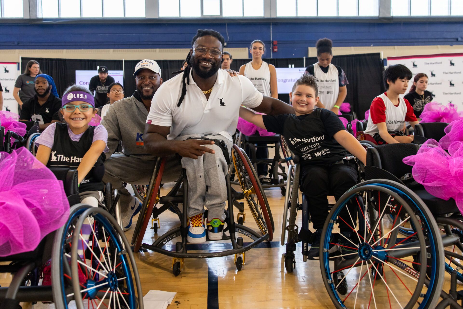 Ex-Knicks Forward John Wallace Makes Special Appearance at Youth Wheelchair Basketball Clinic