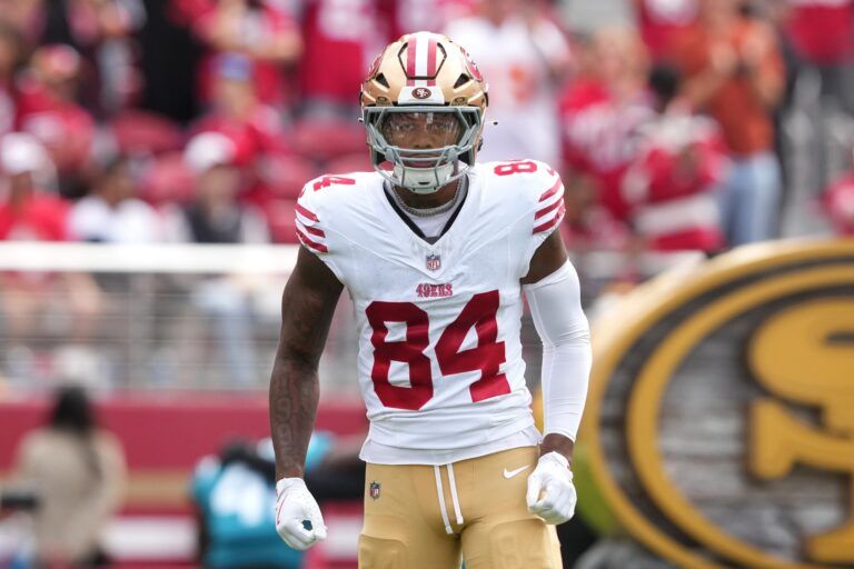 San Francisco 49ers wide receiver Kendrick Bourne (84) before the game against the Jacksonville Jaguars at Levi's Stadium.