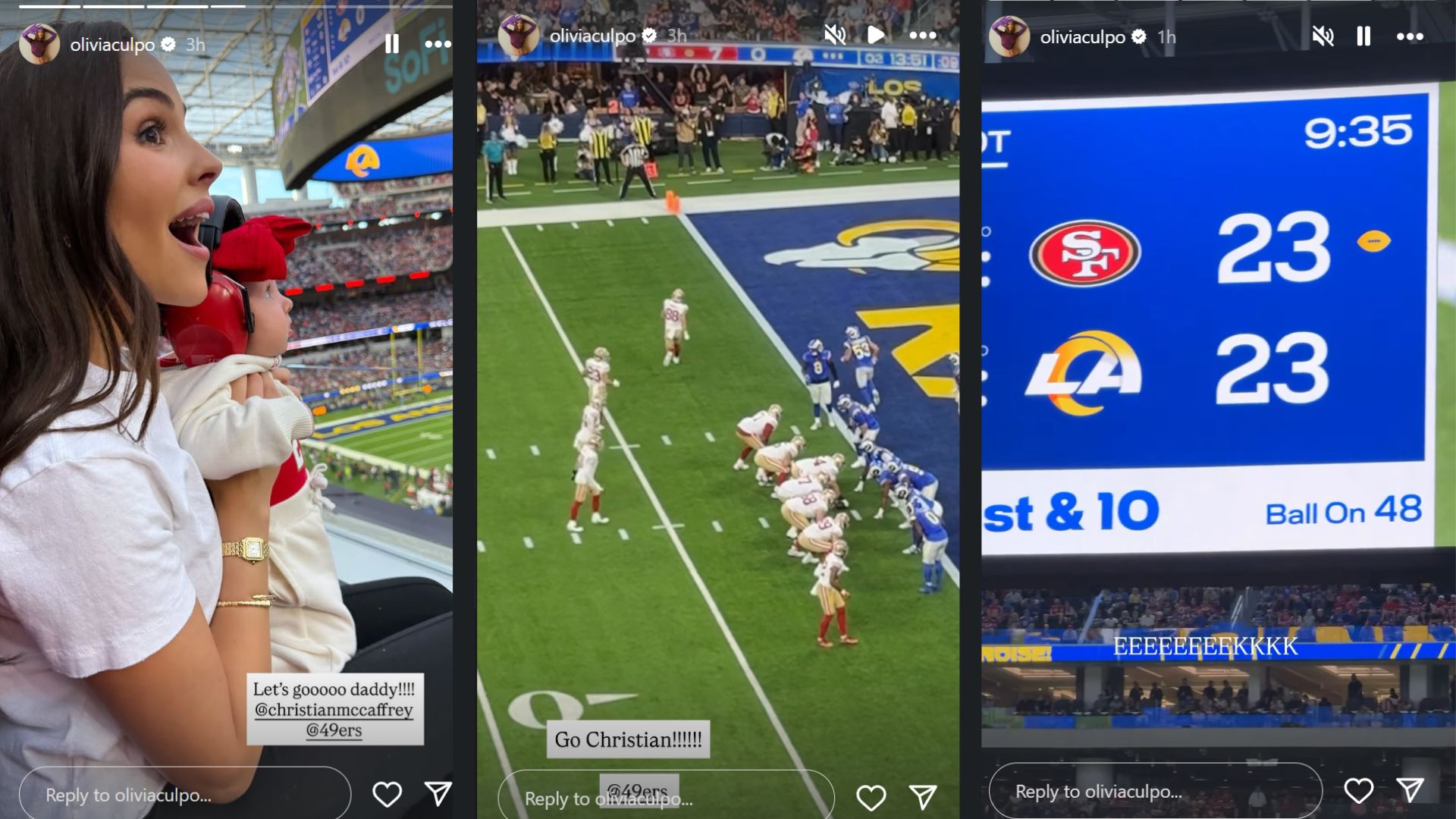 Christian McCaffrey’s Wife Olivia Pens 2-Word Message for 49ers Star During TNF Clash vs. Rams