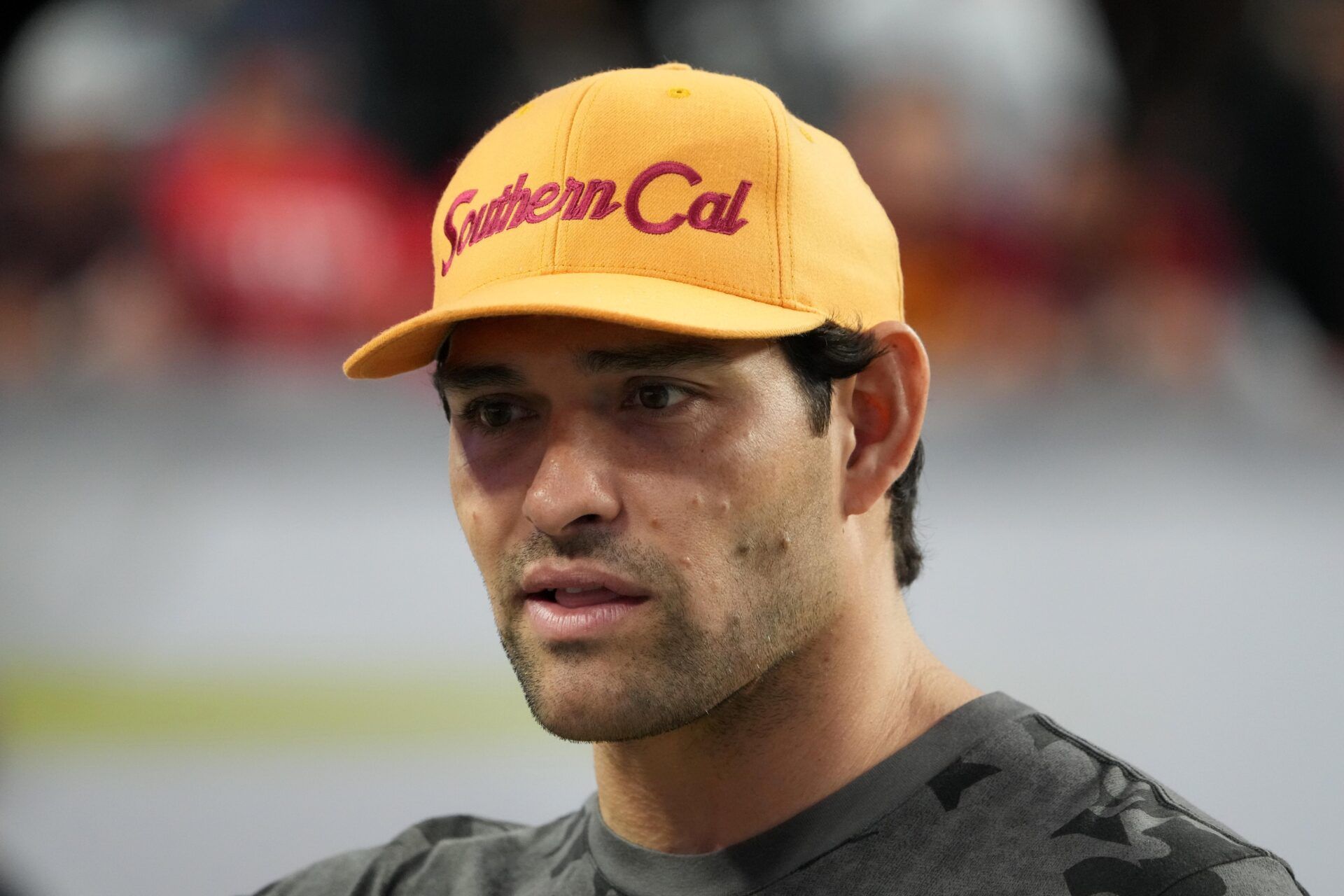 Southern California Trojans former quarterback Mark Sanchez attends the Pac-12 Champonship game at Allegiant Stadium.