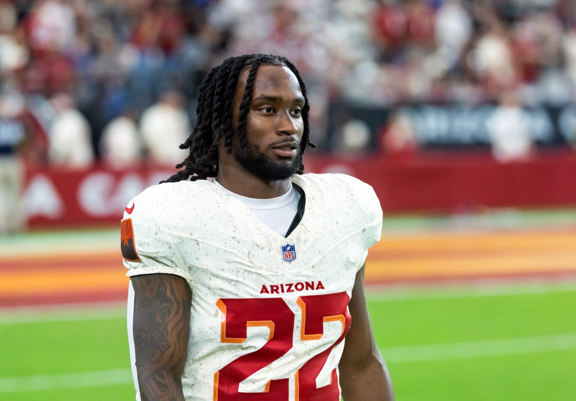 Arizona Cardinals running back Michael Carter (22) against the Seattle Seahawks at State Farm Stadium.