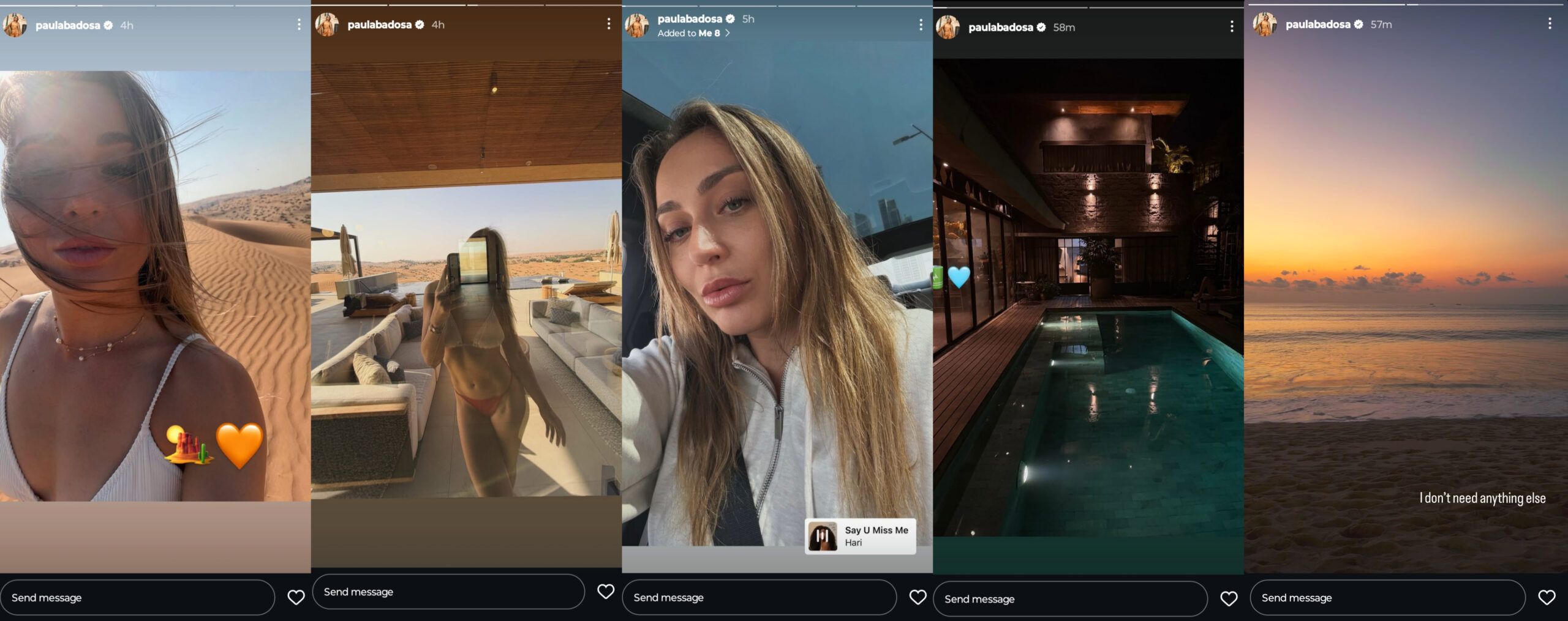 Screen grab of Paula Badosa's Instagram stories