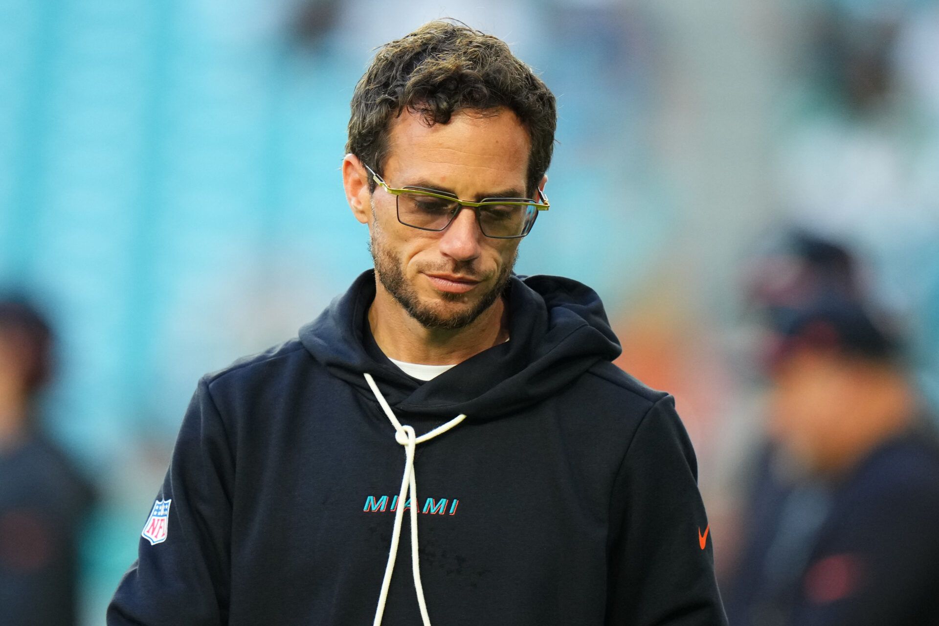 Miami Dolphins head coach Mike McDaniel before the game against the New York Jets at Hard Rock Stadium.