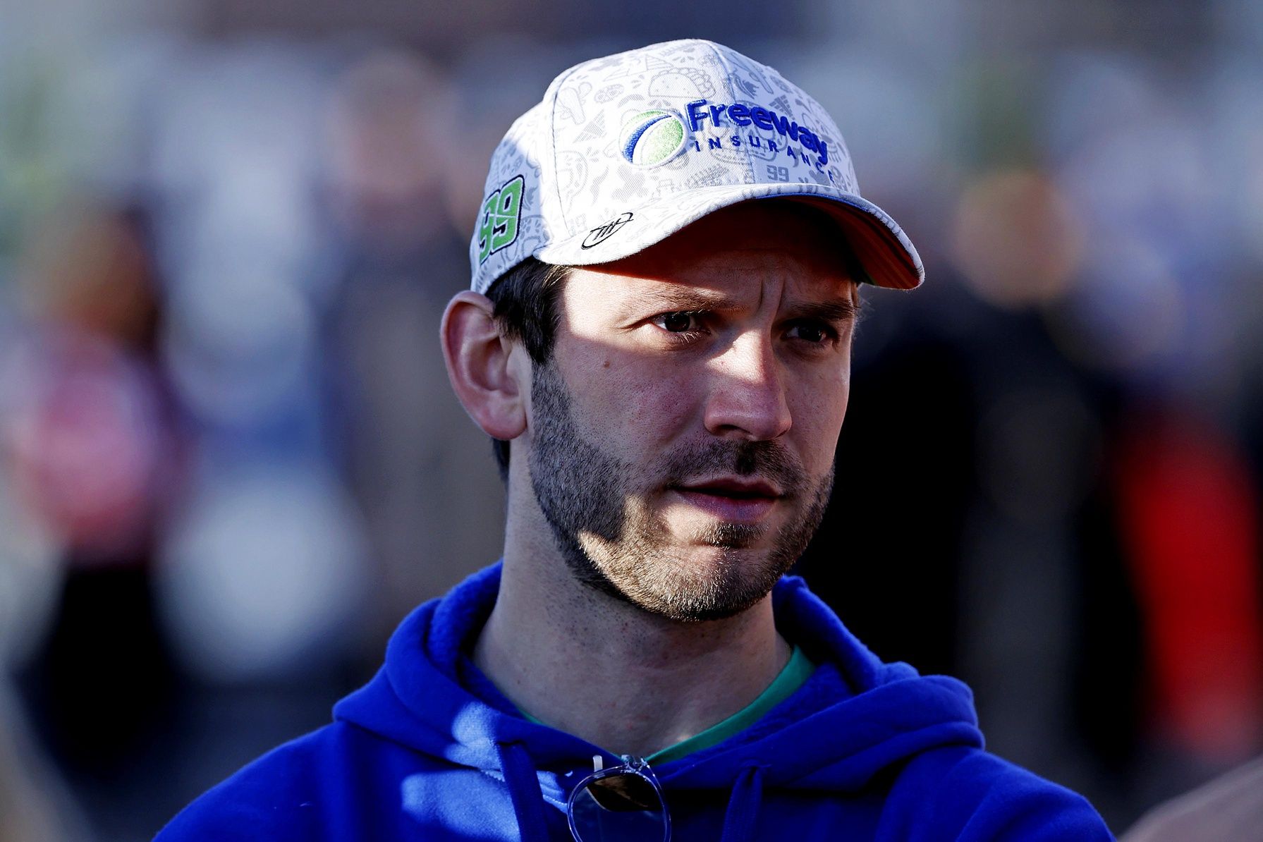 NASCAR Cup Series driver Daniel Suarez (99) walks the track before practice for the Clash at Bowman Gray at Bowman Gray Stadium.