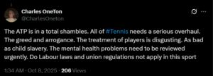 Screengrab of tweets on X
