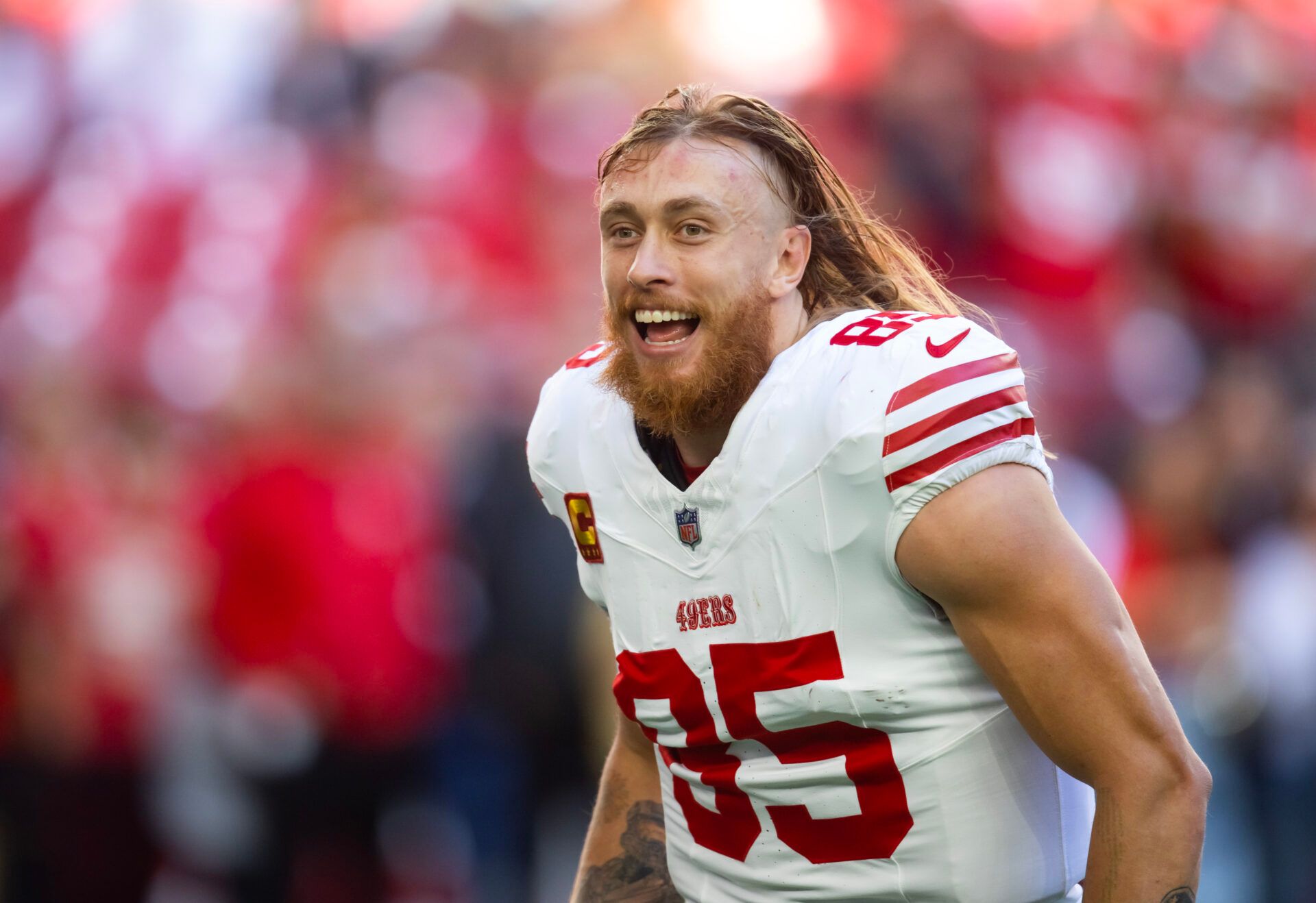 San Francisco 49ers tight end George Kittle (85) against the Arizona Cardinals at State Farm Stadium.