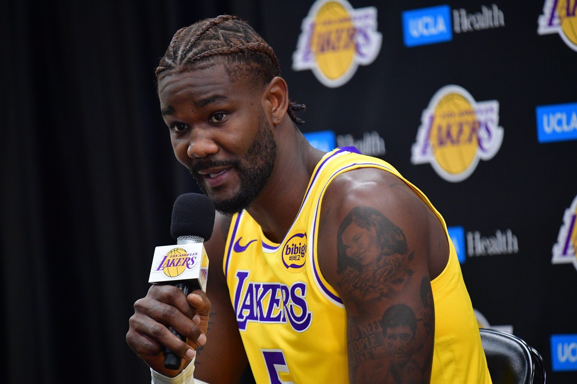 Los Angeles Lakers center Deandre Ayton (5) during media day at UCLA Health Training Center.