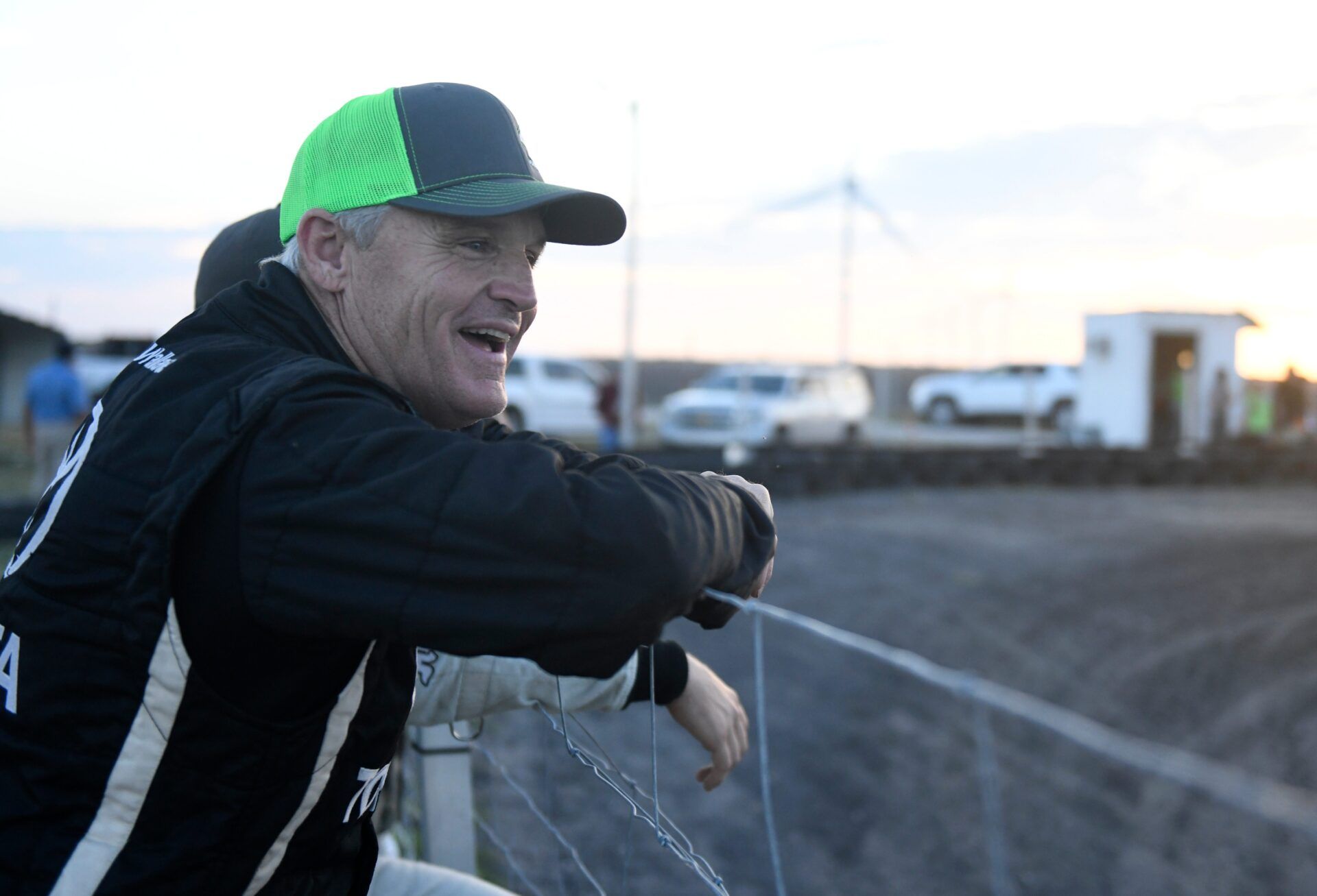 Former NASCAR driver Kenny Wallace watches the kids go-cart race, Wednesday, Oct. 7, 2020, in Bishop. The event promotes youth go-cart racing.