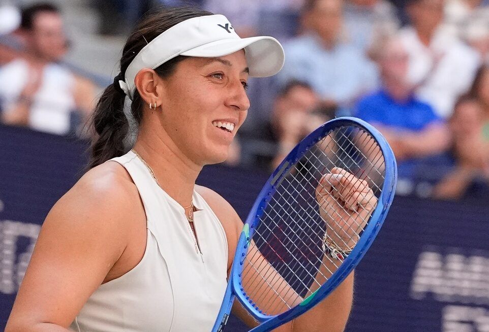 Jessica Pegula (USA) celebrates after beating Barbora Krejcikova (CZE) (not pictured) on day ten of the 2025 U.S. Open tennis tournament at the USTA Billie Jean King National Tennis Center.