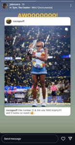 Screengrab of Coco Gauff's boyfriend Jalen Sera on Instagram