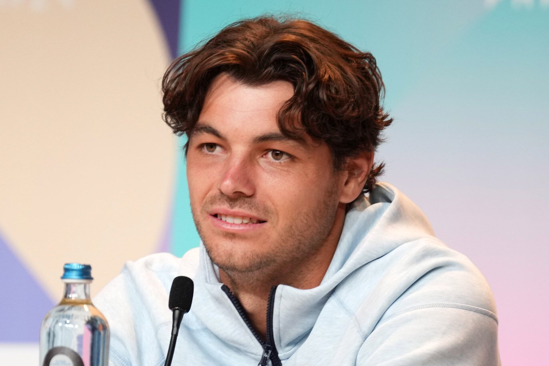 USA; Taylor Fritz at USA Tennis press conference at the Paris 2024 Olympics main press center at the Palais des congres de Paris.