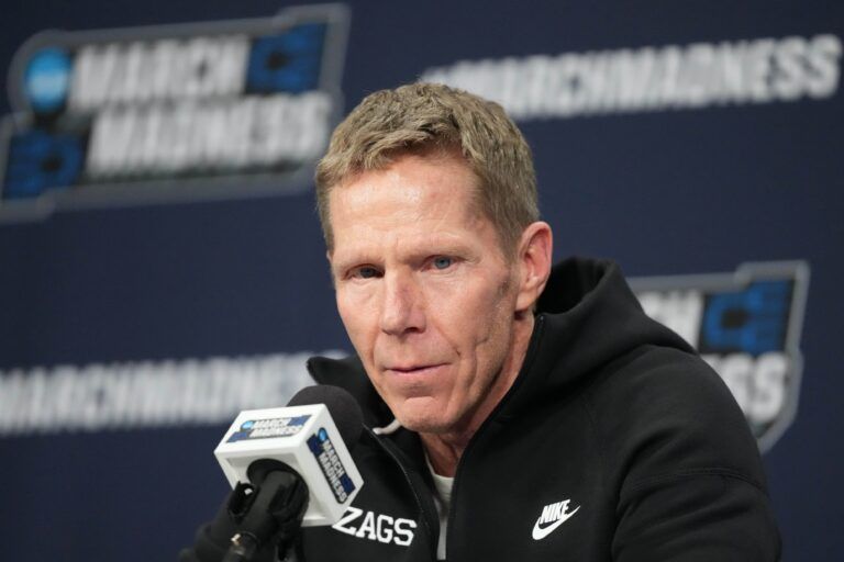 Gonzaga Bulldogs coach Mark Few during press conference at Intrust Bank Arena.