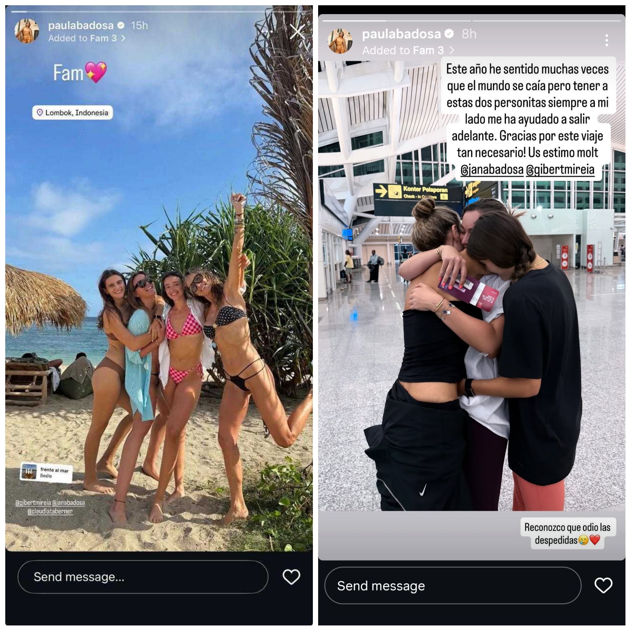 Screen grab of Paula Badosa's Instagram stories