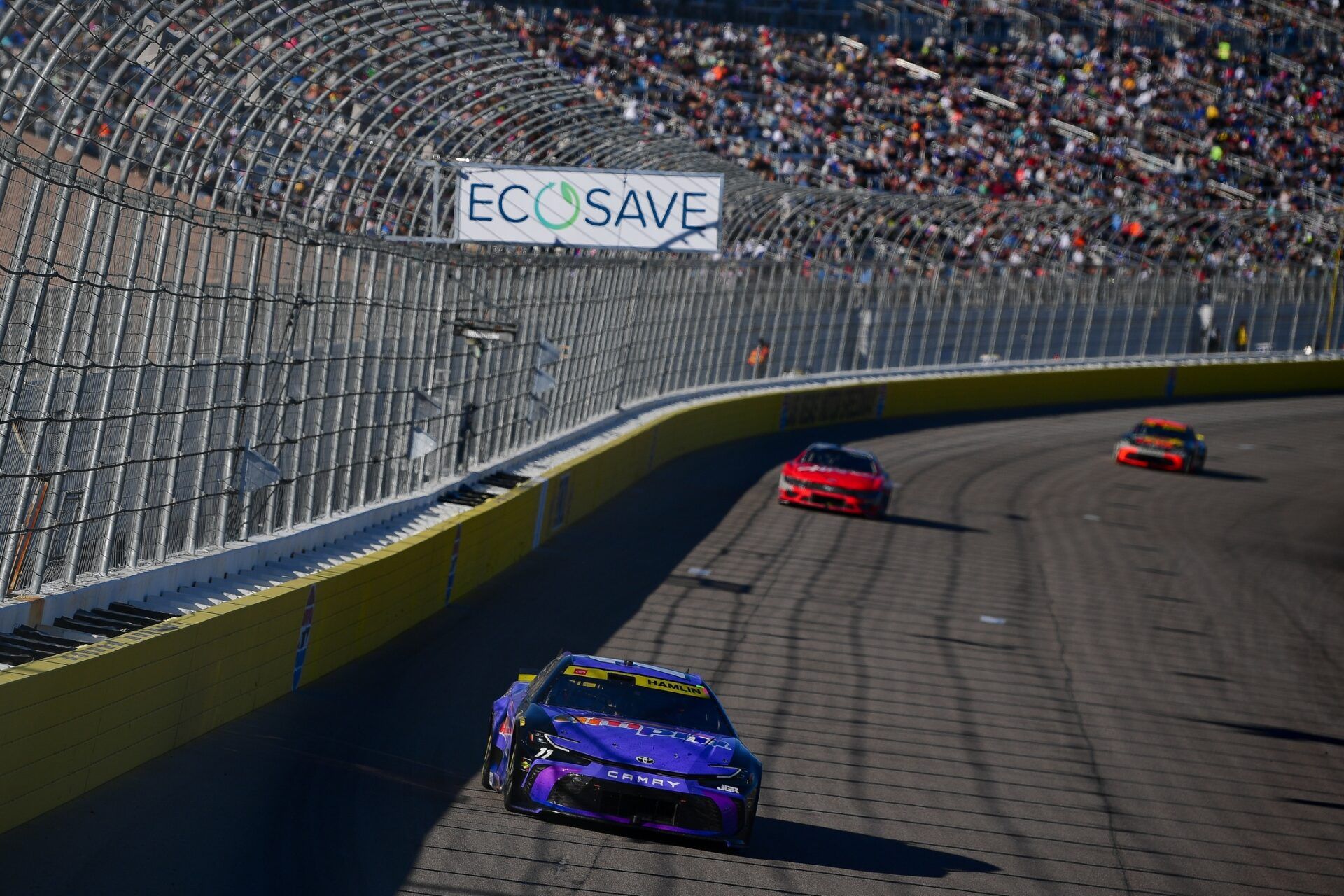 NASCAR Cup Series driver Denny Hamlin (11) during the South Point 400 at Las Vegas Motor Speedway.
