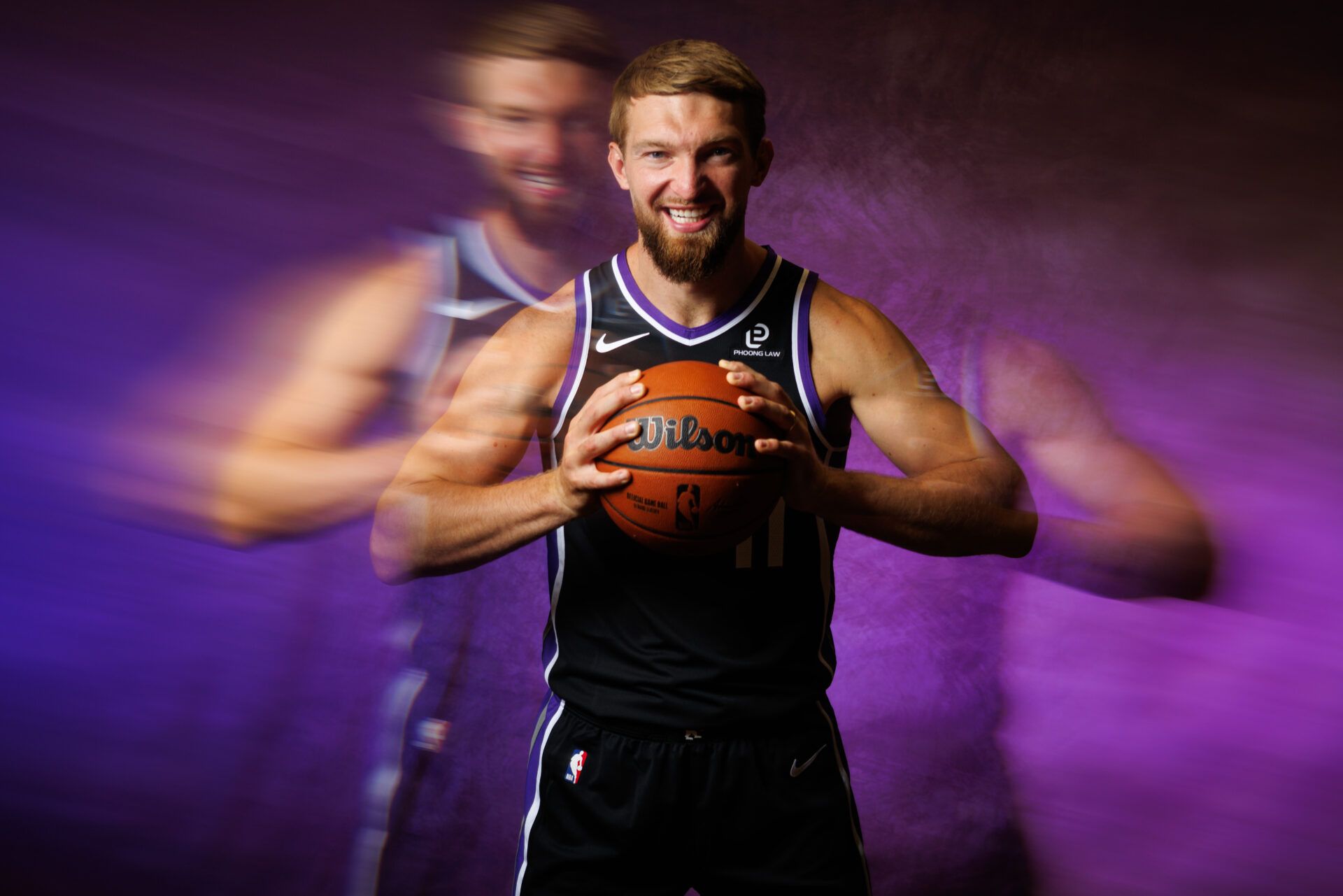 Sacramento Kings forward Domantas Sabonis (11) during media day at Golden 1 Center.