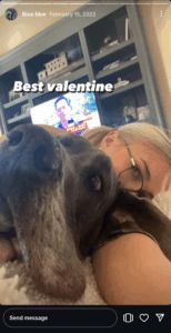 Jaz Agassi with her late dog Blue