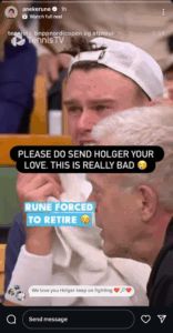 Holger Rune's mother on his injury