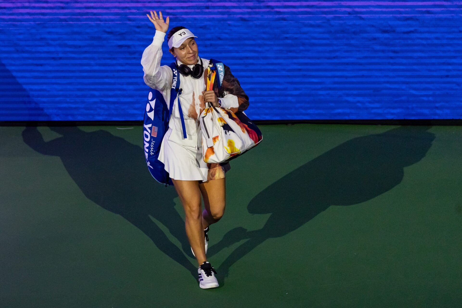 Jessica Pegula of the United States in action against Aryna Sabalenka of Belarus in the semifinal of the women’s singles at the US Open at Arthur Ashe Stadium in Billie Jean King National Tennis Center.
