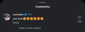Komentar Sunisa Lee di postingan Instagram Angel Reese