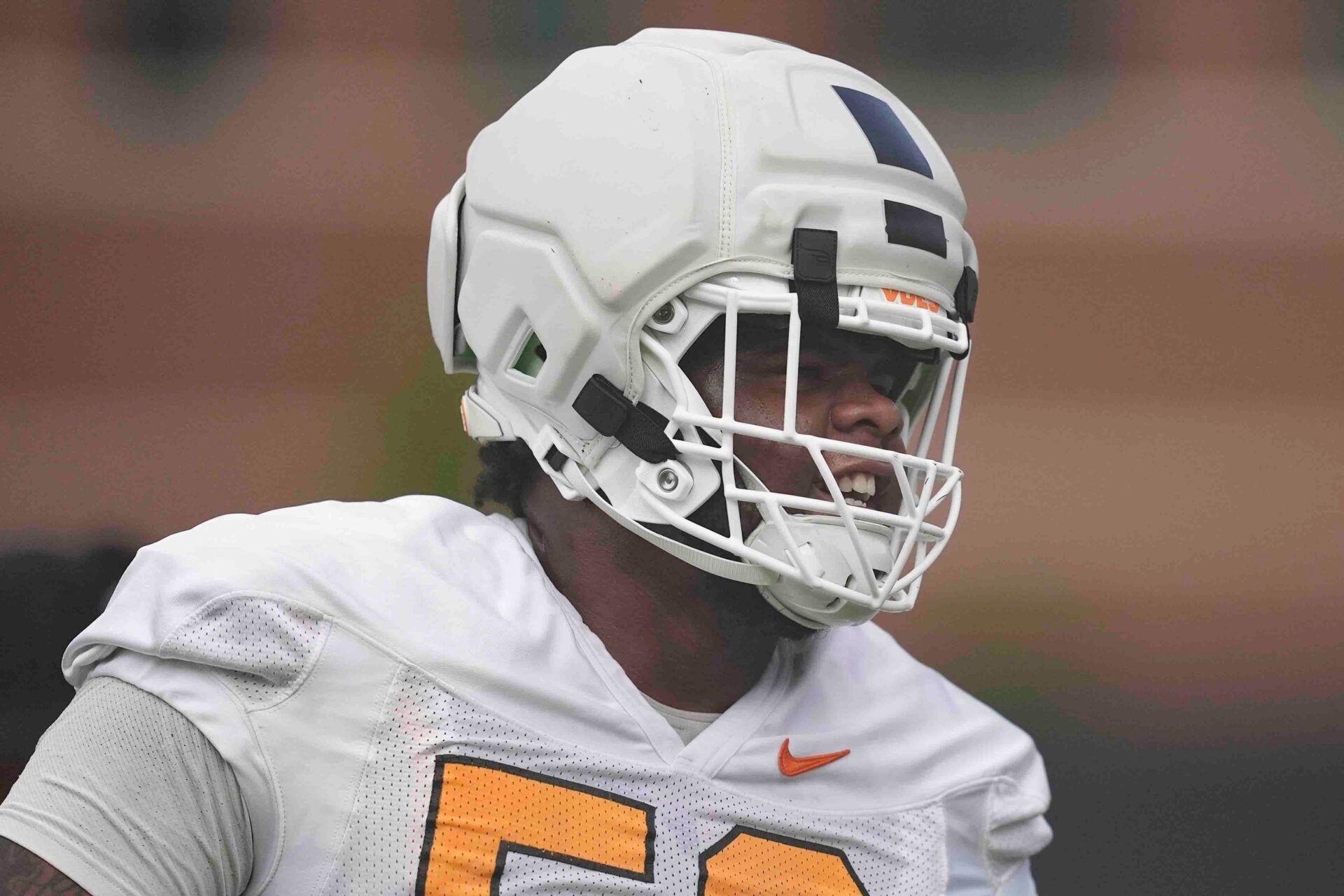 Tennessee offensive lineman Lance Heard (53) during Tennessee football preseason practice, in Knoxville, Tennessee, July 31, 2025.