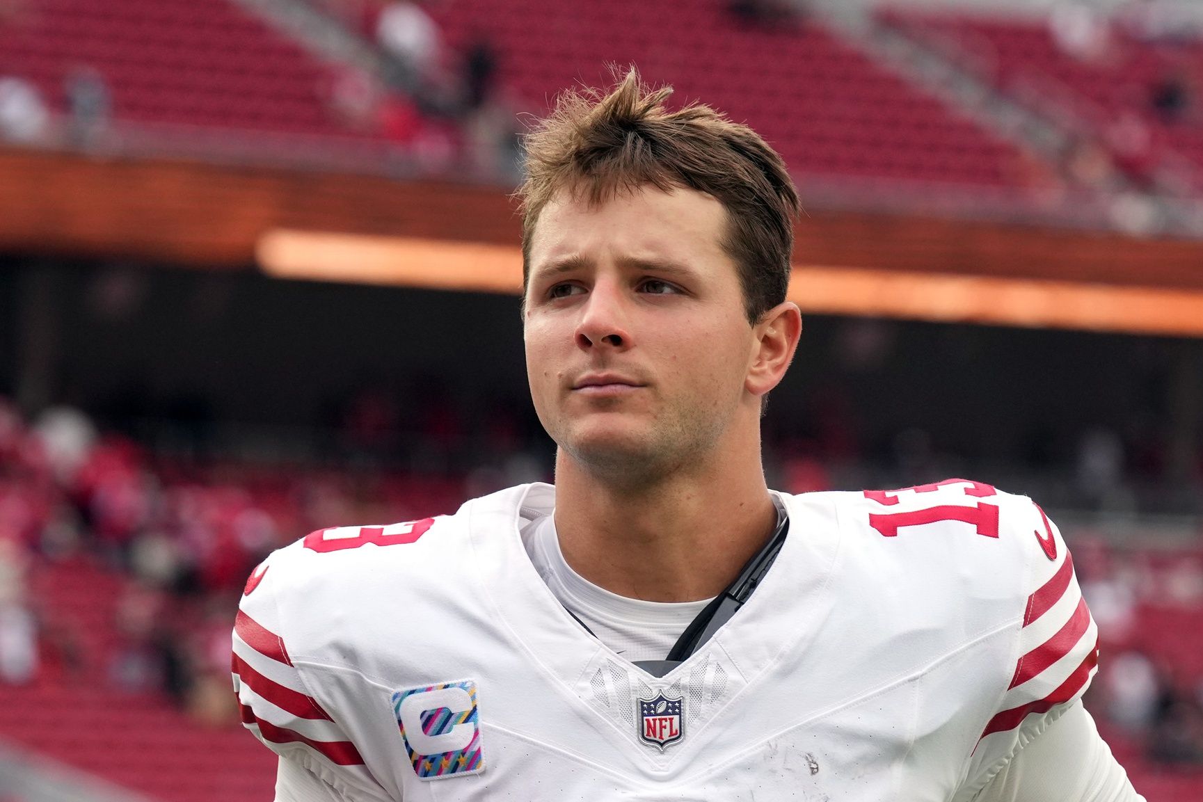 BREAKING NEWS: 49ers fans are devastated as star quarterback Brock Purdy faces heartbreaking news involving his family. According to team insiders, Purdy has temporarily stepped away from the team to be with his loved ones after learning that his mother is battling serious health issues. The situation has united the entire 49ers locker room and the wider NFL community in sending thoughts and prayers to their young leader. Known for his calm precision and unshakable composure under pressure, this time, Brock Purdy has touched millions with the image of a devoted son standing by his family in their toughest fight. - Linh