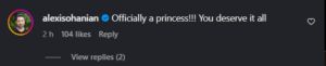 Serena Williams’ husband, Alexis Ohanian's comment on Instagram