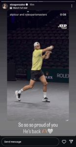 Grigor Dimitrov's girlfriend Eiza Gonzalez's Instagram stories