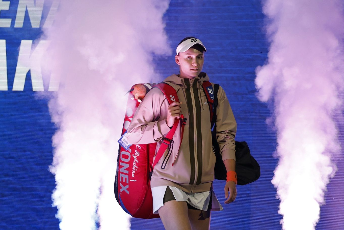 Flushing, NY, USA; Elena Rybakina (KAZ) walks onto the court prior to her match against Marketa Vondrousova (not pictured) on day eight of the 2025 US Open tennis championships at Billie Jean King National Tennis Center.