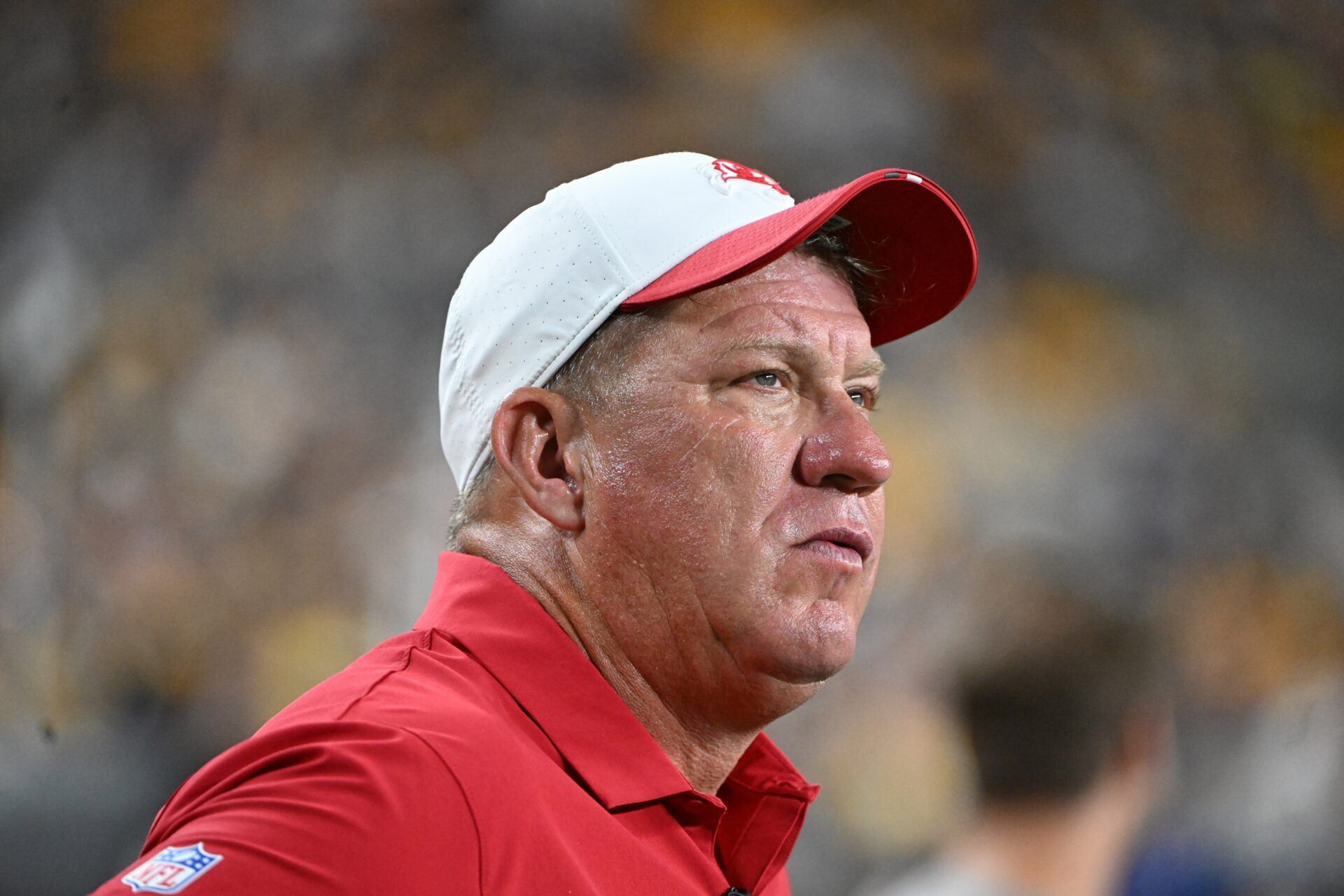 Tampa Bay Buccaneers General Manager Jason Licht watches the action against the Pittsburgh Steelers during the second half at Acrisure Stadium.